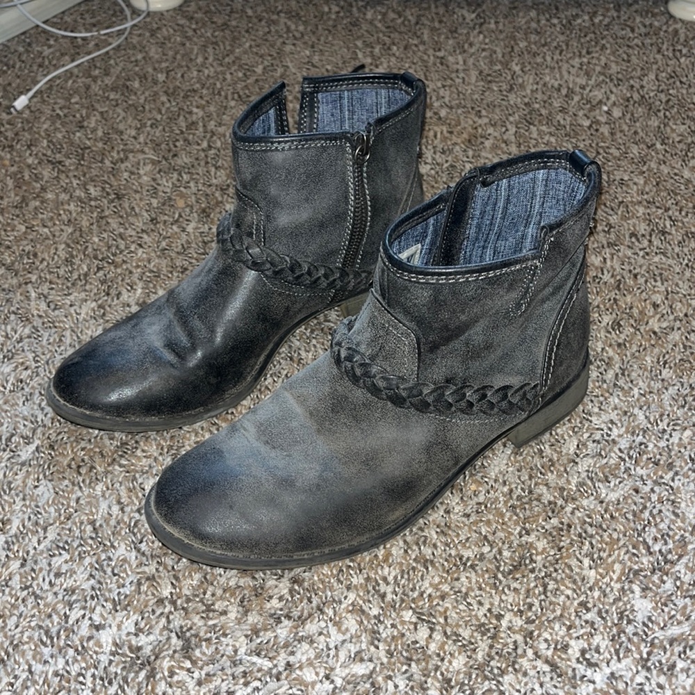 Distressed Dark Grey Booties